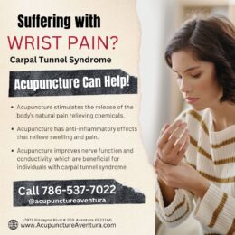 Acupuncture for Carpal Tunnel Syndrome, Wrist Pain in Aventura Florida
