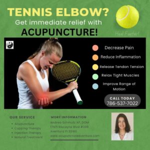 Acupuncture for Tennis Elbow Pain in Aventura and North Miami Beach Florida
